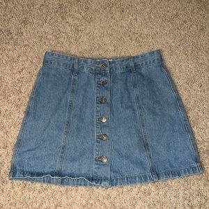 Button-Up Jean Skirt